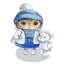 Схема вышивки «Сова снежка»