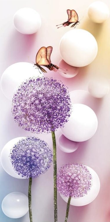 Одуванчик с бабочками - одуванчик, одуванчик с бабчками, цветы с бабочками, цветы - оригинал