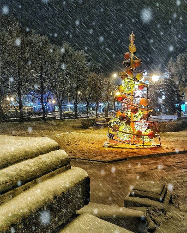 Вечерний Пятигорск - города, зима, новый год - оригинал