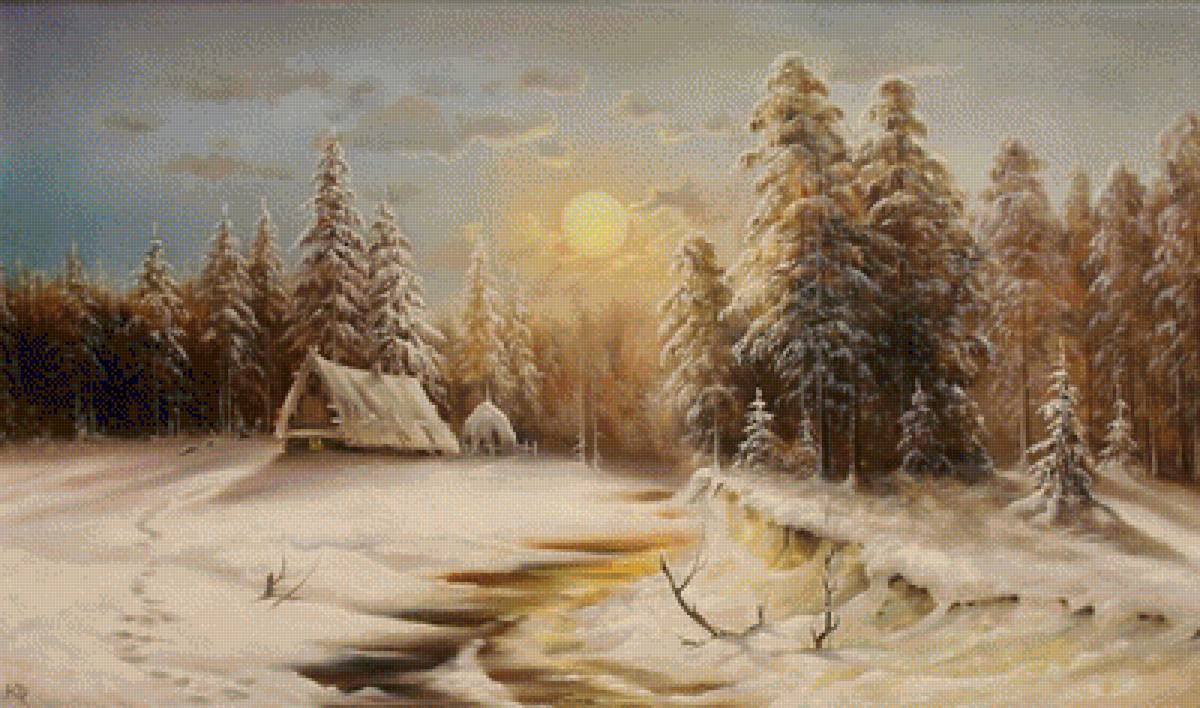 zachód w lesie - предпросмотр