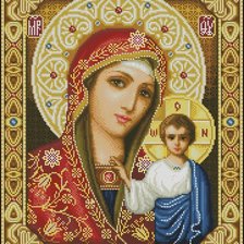 Оригинал схемы вышивки «Икона Казанской Божьей Матери» (№1640084)