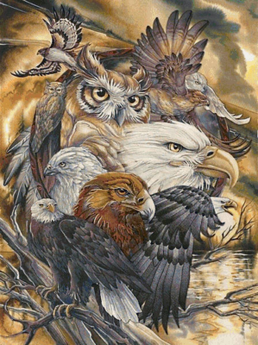 повелители неба(для shexobsova1812) - коршун, сова, орел, филин, птицы, хищники, ястреб - предпросмотр
