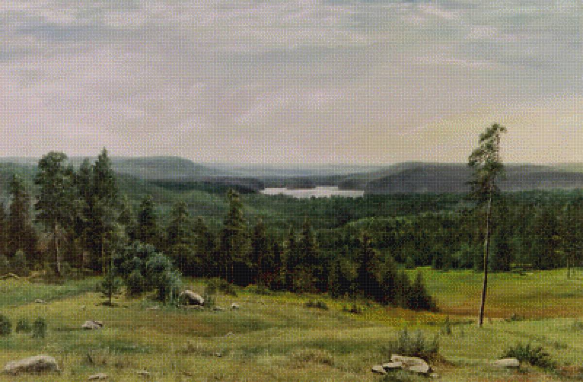 Шишкин "Лесные дали" - лес, траа, художник, деревья, природа, поле, пейзаж, шишкин - предпросмотр