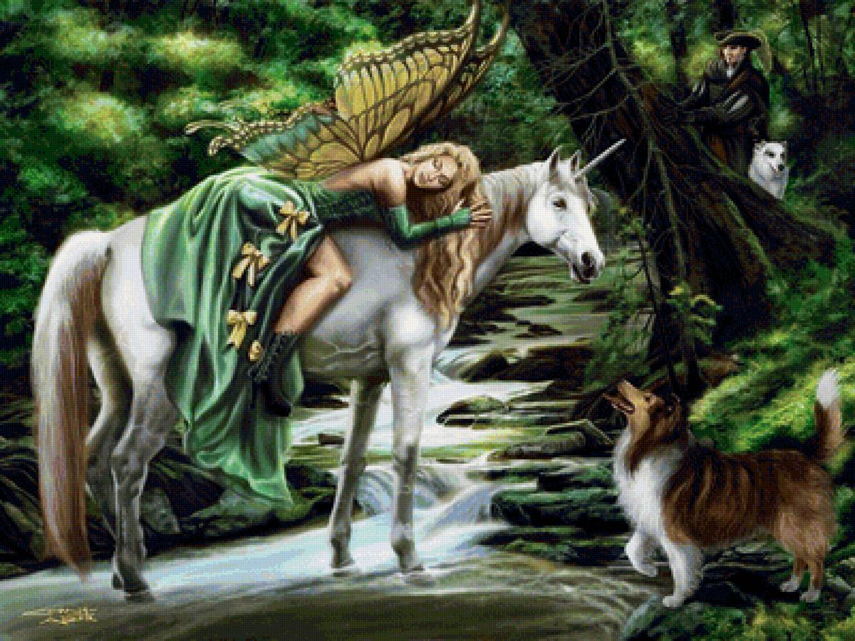 единорог мечты - единорог, девушка с единорогом, сказка - предпросмотр