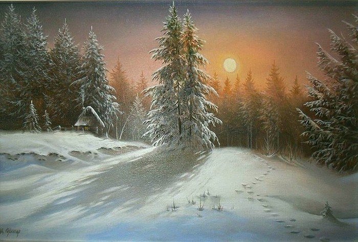 зимний пейзаж - зима - оригинал