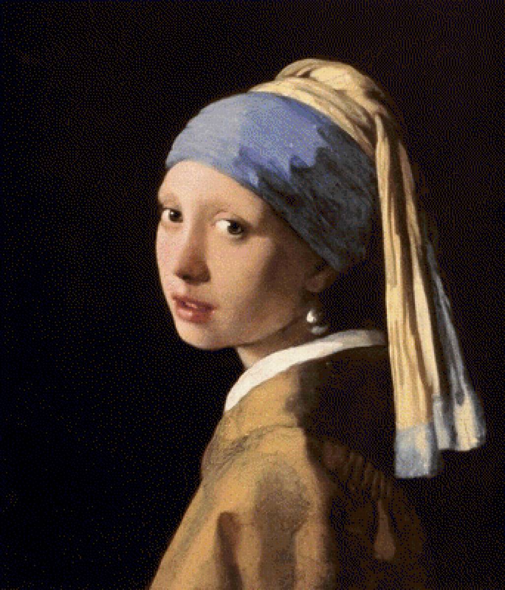GIRL WITH A PEARL EARRING - JOHANNES VERMEER - girl with a pearl earring - johannes vermeer - предпросмотр
