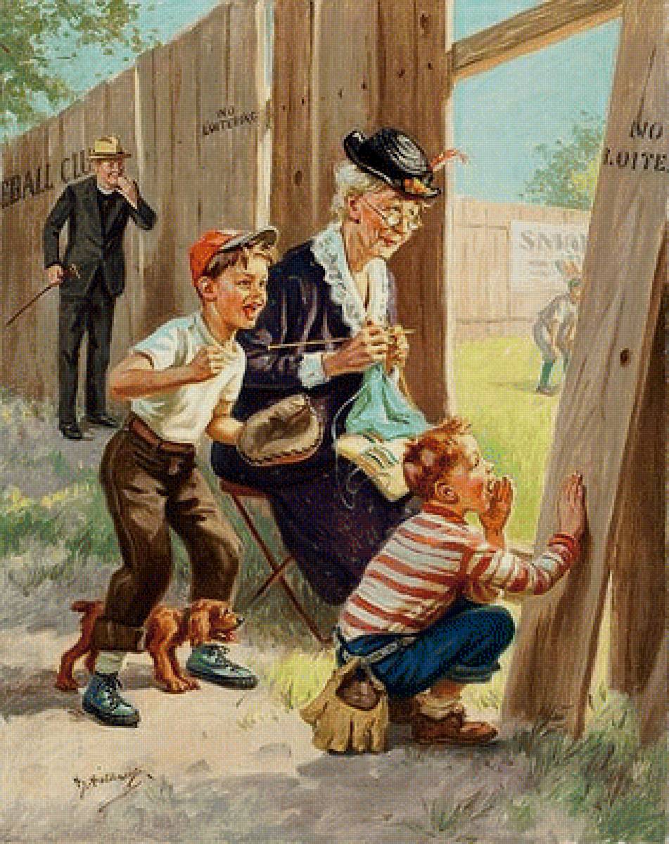 детство - люди, картина, природа - предпросмотр