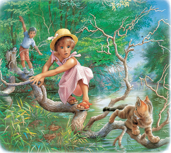 котенок - люди, картина, природа - оригинал
