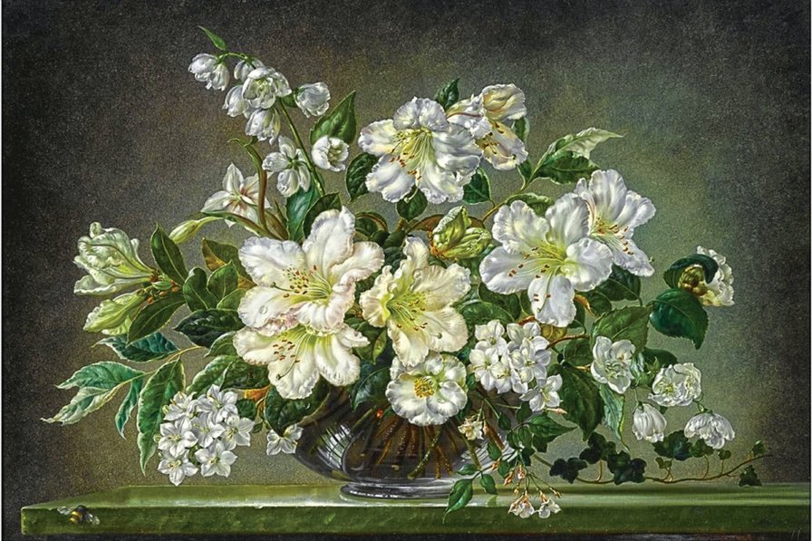 Белые цветы. - оригинал