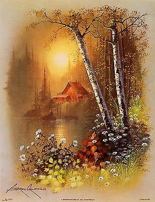 Пейзаж "на закате" - вышивка крестиком - оригинал