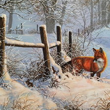 Схема вышивки «лиса»