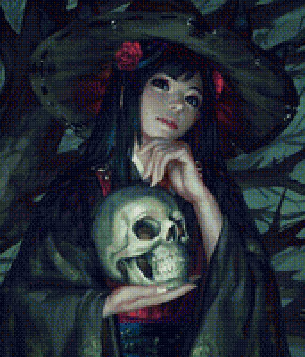 Ведьмочка - #рисунок, #девушка - предпросмотр