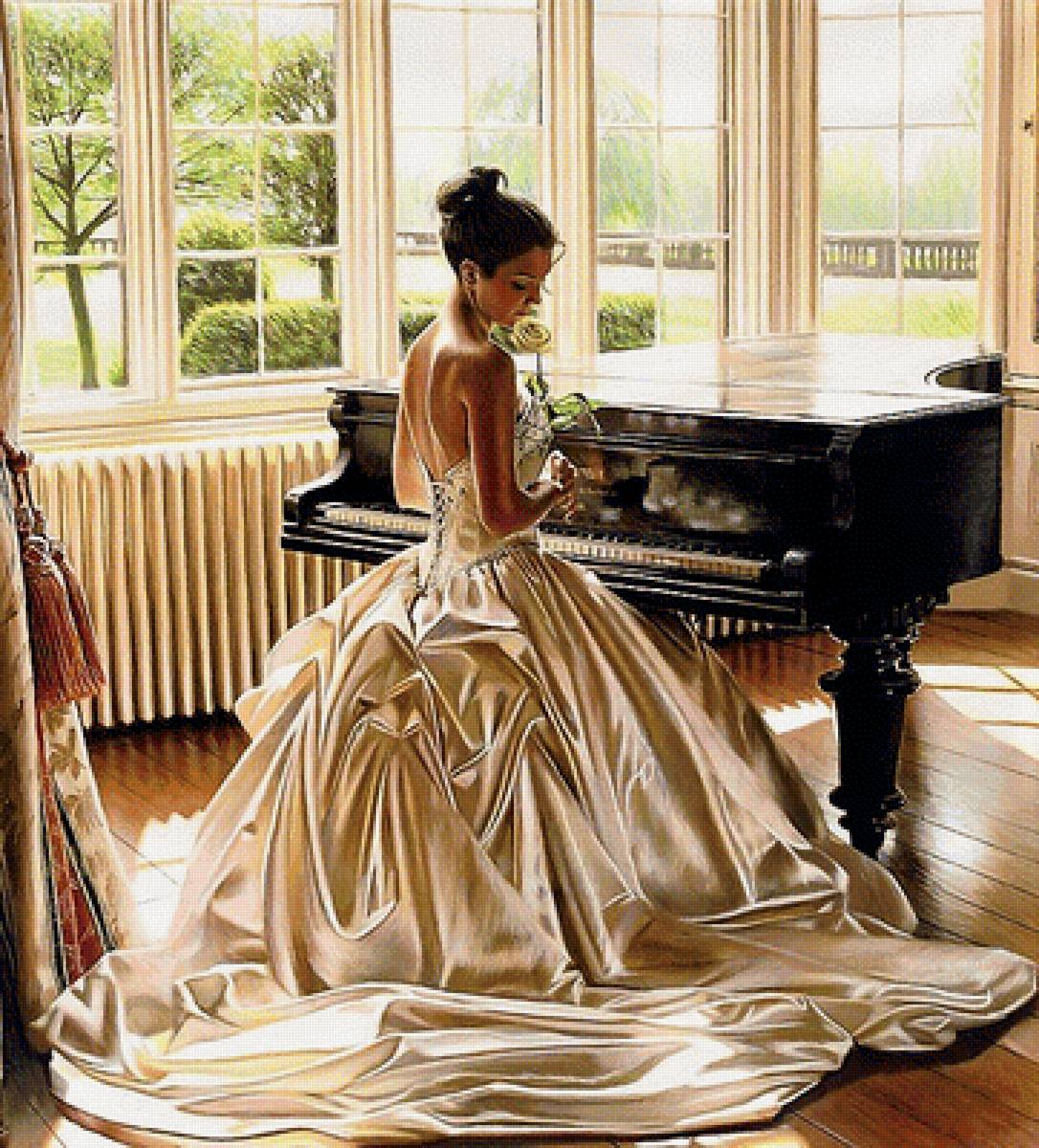 Девушка с розой - предпросмотр