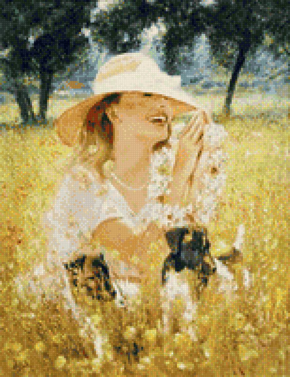 на прогулке - женский образ, природа - предпросмотр