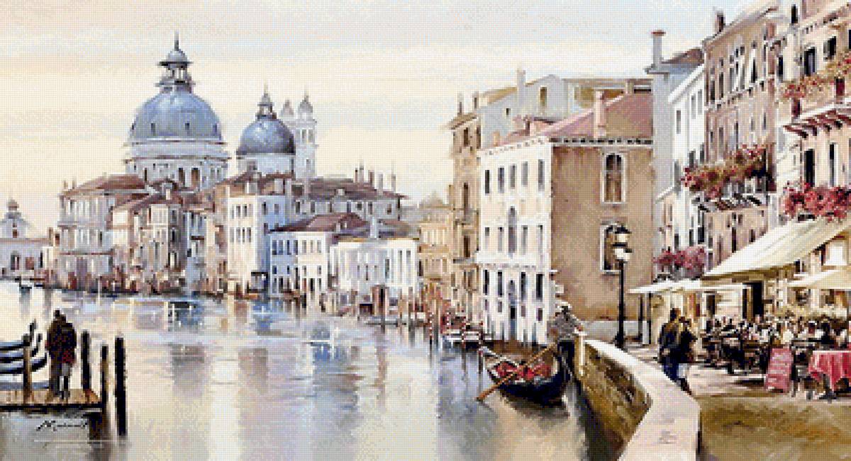 Венеция - канал, архитектура, город, люди, живопись - предпросмотр