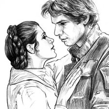 Схема вышивки «Принцесса Лея и Хан Соло»