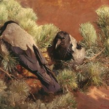 Схема вышивки «вороны»