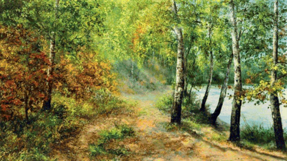 лес - живопись, картина - предпросмотр