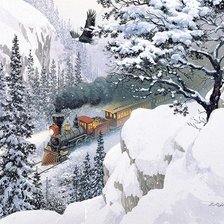 Схема вышивки «зимняя картина»