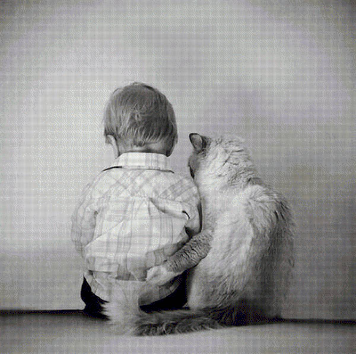 Обнимаю всегда. Ребенок обнимает кота. Мальчик обнимает кота. Добрые объятия. Поддержка в трудную минуту.
