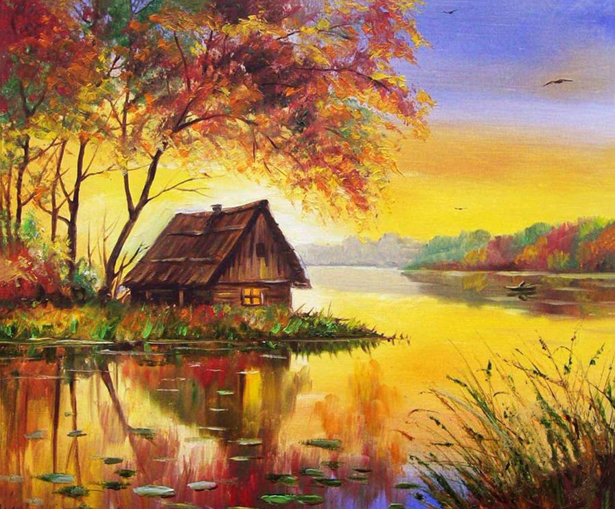 Домик на озере - оригинал