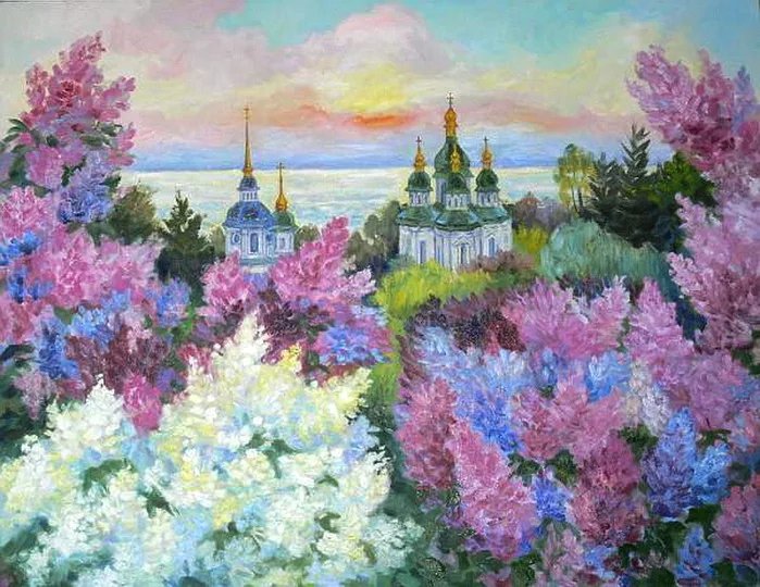 №1646713 - сирень, церковь - оригинал