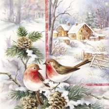 Схема вышивки «снегири»