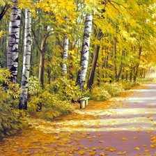 Схема вышивки «осенняя аллея»