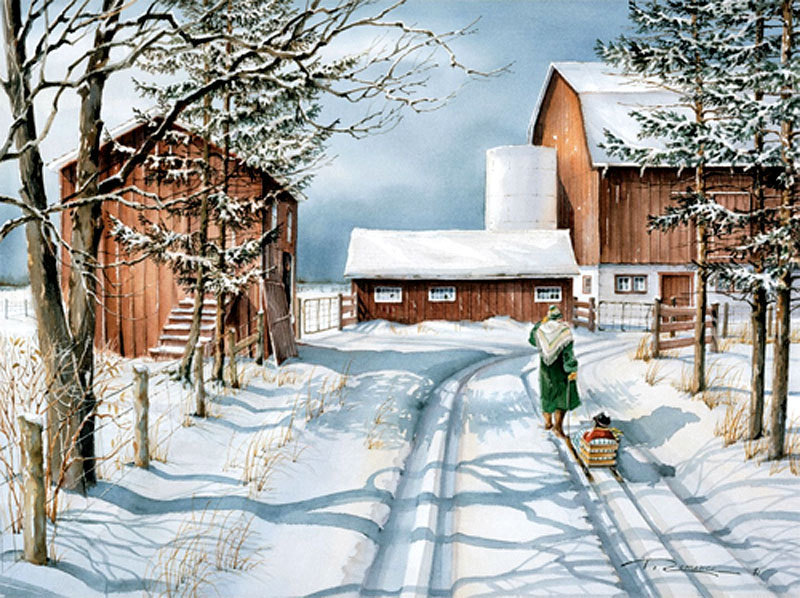 зима в деревне - зима, природа, пейзаж - оригинал