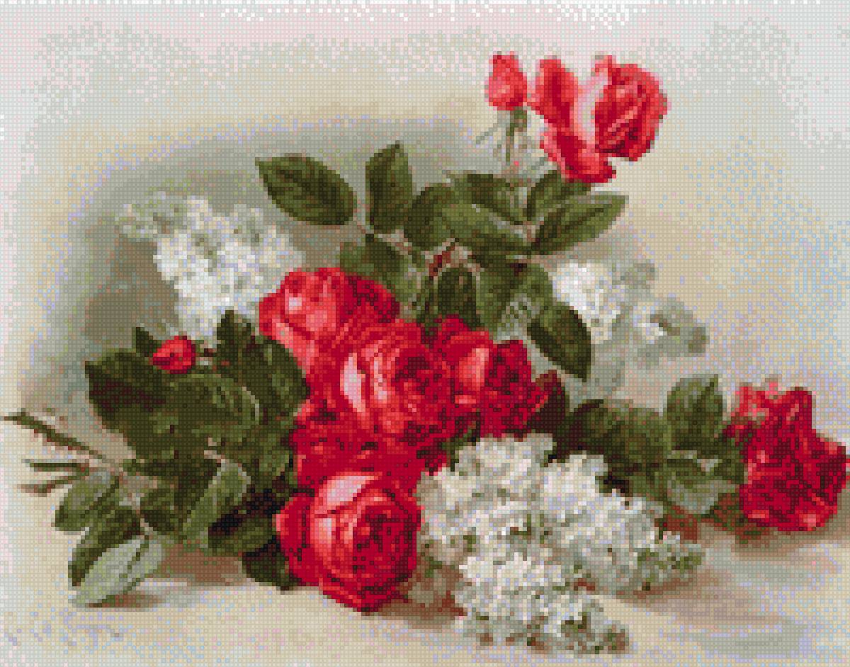 розы и сирень - предпросмотр