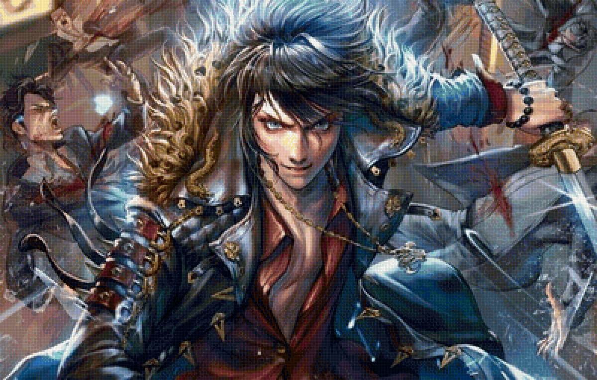 Воин - аниме, парень, фентези - предпросмотр