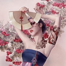 Схема вышивки «японка»