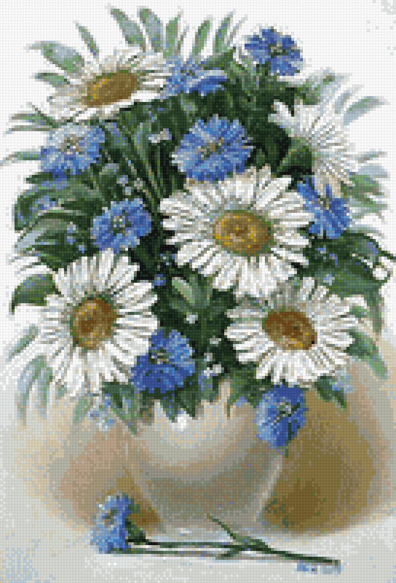 натюрморт с ромашками - цветы, натюрморт - предпросмотр