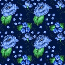 Схема вышивки «синие розы»