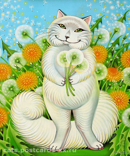 картина. художник Ася Белова - коты, картина - оригинал