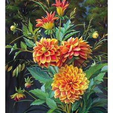 Схема вышивки «Георгины»