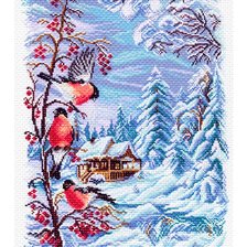 Оригинал схемы вышивки «Снегири» (№1653118)