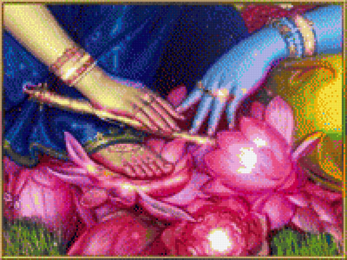 РадхаКришна - лотос, радха, кришна - предпросмотр