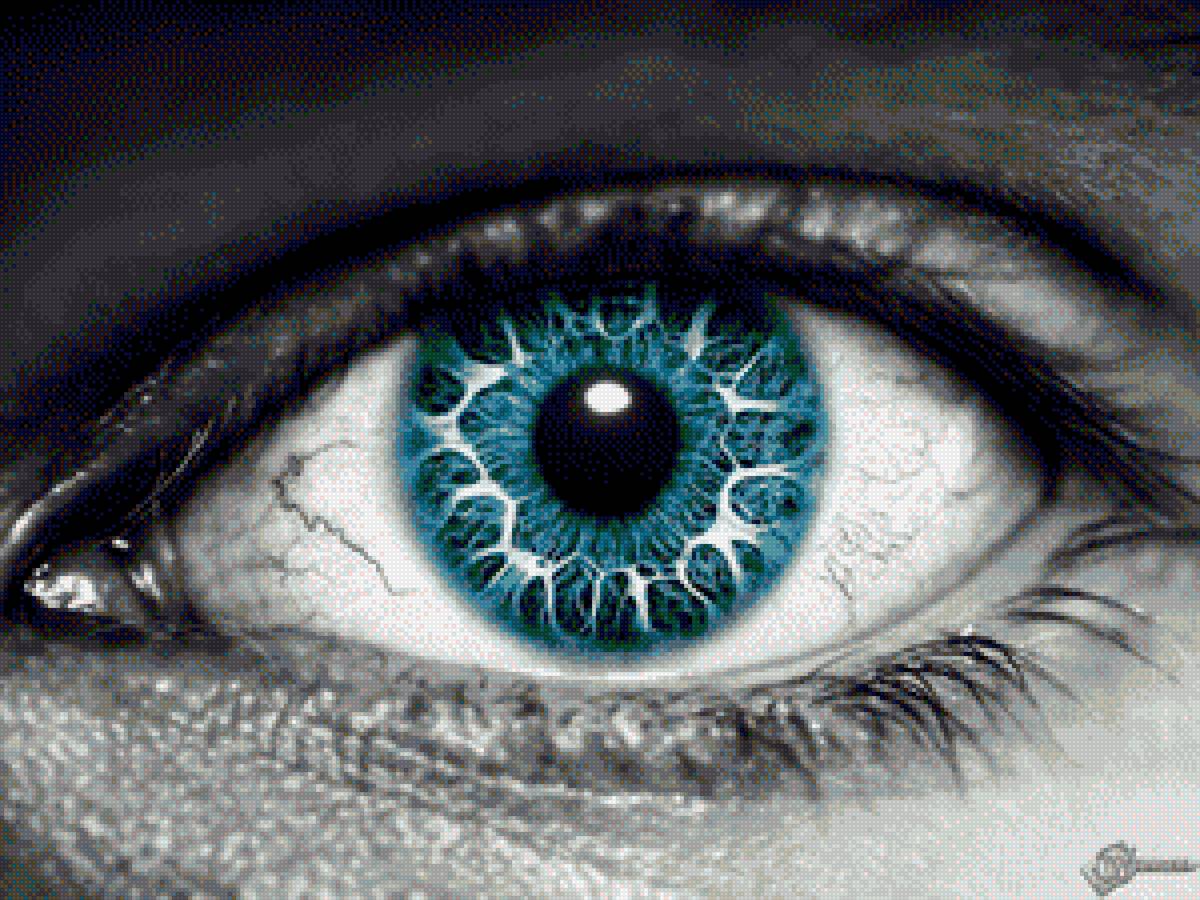 Взгляд3 - монохром, девушка, серый, бирюза, голубой, белый, черный - предпросмотр