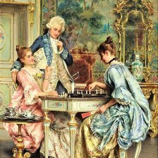 Оригинал схемы вышивки «Игра в шахматы» (№1655121)