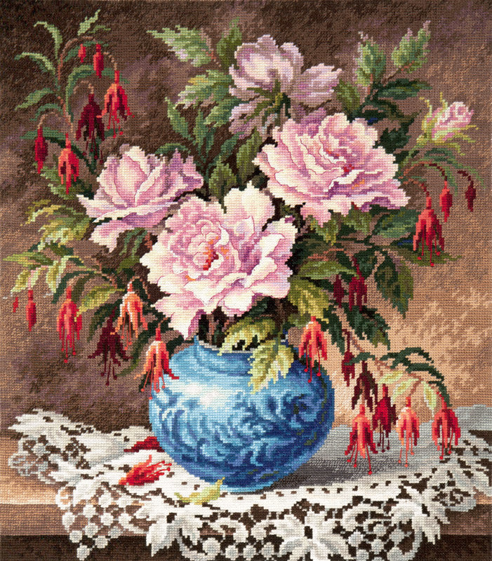 Розы и фуксии - оригинал