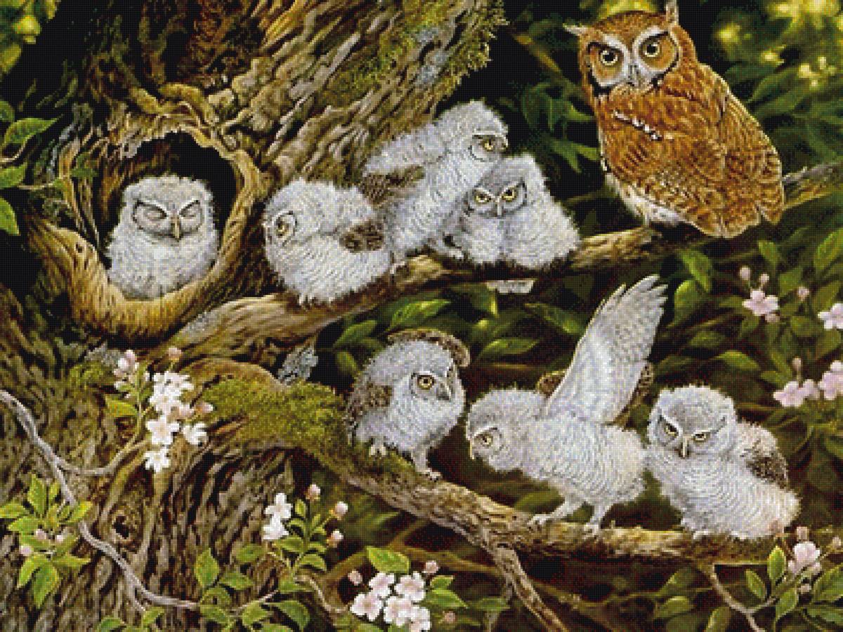 роспись деревянного панно. совы из дерева для сада. домик совуньи. пейзаж с совой. гнездо сипухи.