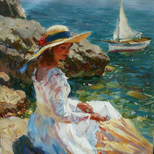 Оригинал схемы вышивки «Знойное утро, по картине Свиридова.» (№1656954)