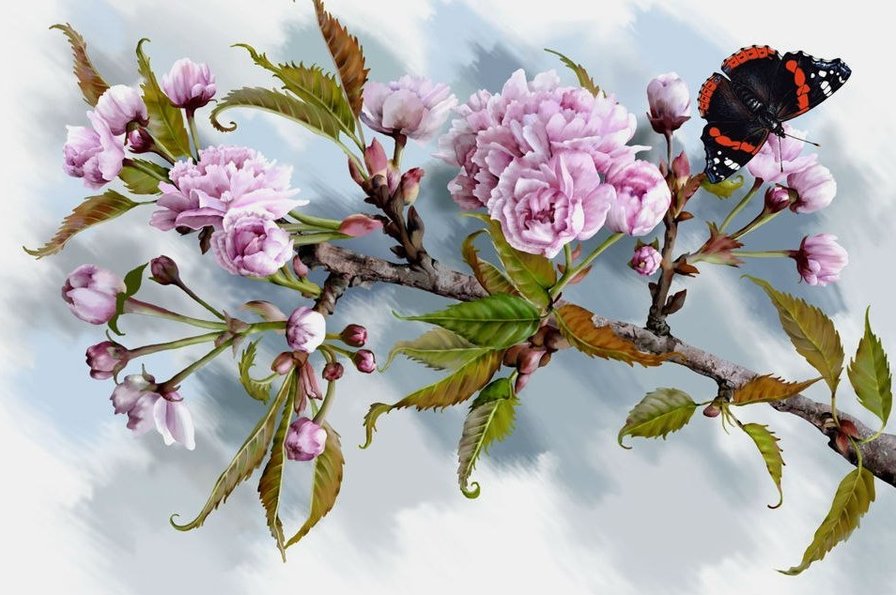 Цветущая веточка - цветы, природа - оригинал