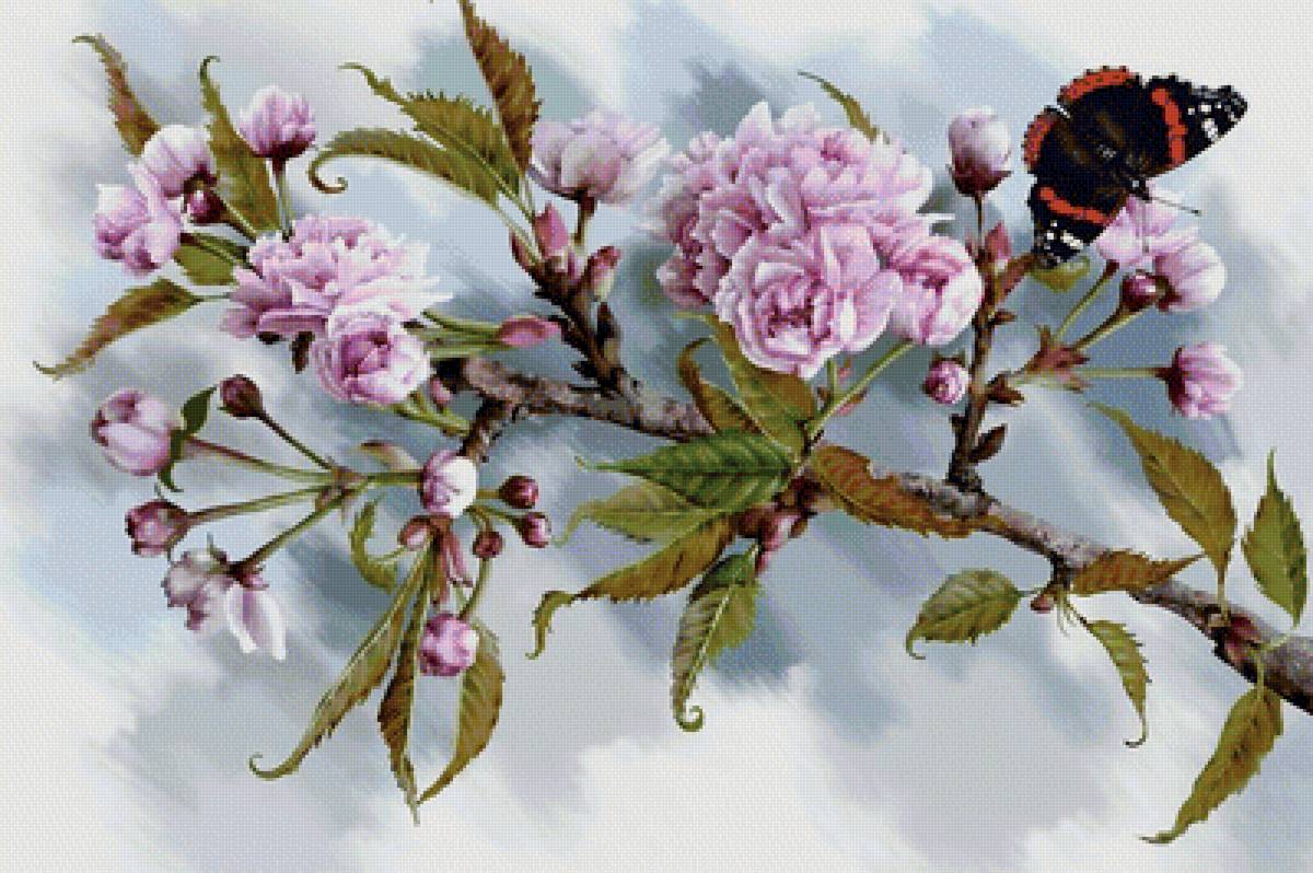 Цветущая веточка - природа, цветы - предпросмотр