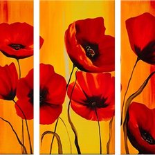 Схема вышивки «Маки_2(триптих)»