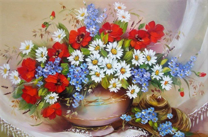 цветы с полей - живопись, цветы, природа - оригинал