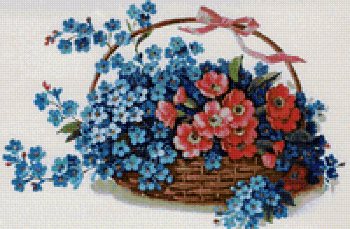 корзинка с цветами - предпросмотр