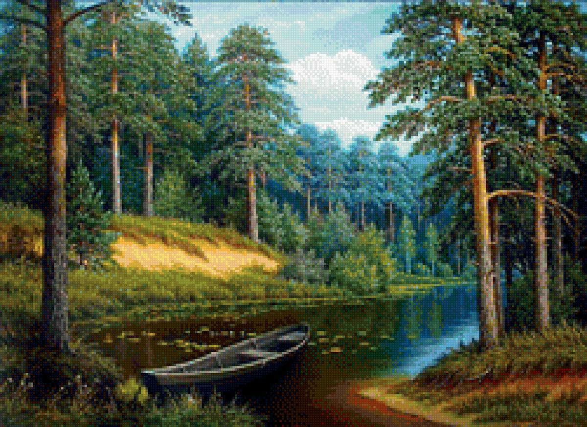 Сосны на берегу - предпросмотр