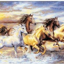 Схема вышивки «кони»